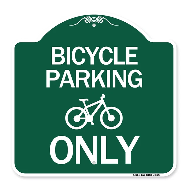 Designer Series - Bicycle Parking Only (With Graphic) Heavy Gauge Aluminum