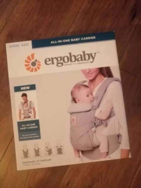 Babytrage Ergobaby Omni 360 Pearl Grey 0-3 Jahre Rückentrage Bauchtrage