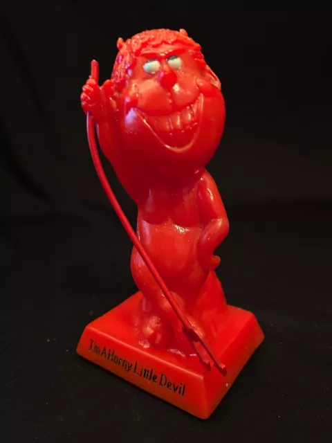 Vtg Russ Berrie I'm a Horny Little Devil Cast Plastic Red Grinning Figure USA 6"