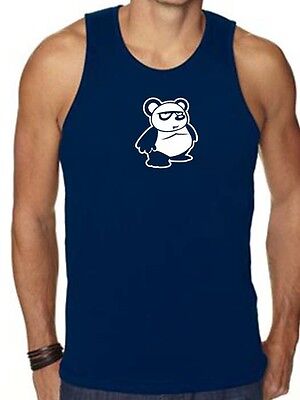 Nw Men's Printed "Panda" Bear Funny Graphic Gym Hipster Cotton Tank Top All Size