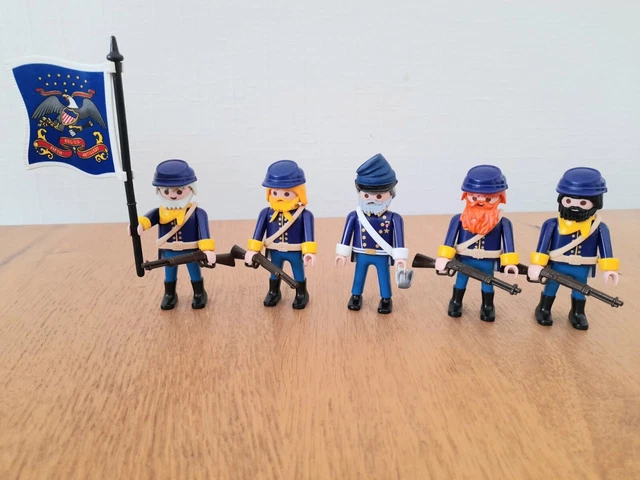 5 SUDISTES PLAYMOBIL Officier Soldat Vs.Citoyen Du Nord Ceinture Custom RAR EUR 73,90 - FR