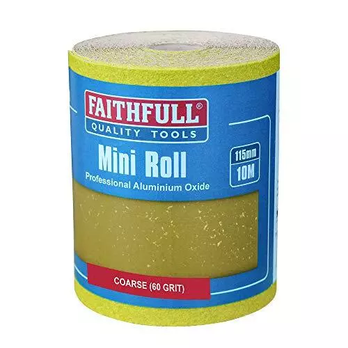 Faithfull - Rotolo di carta in ossido di alluminio, 115 mm x 10 m, 60 g, colore: