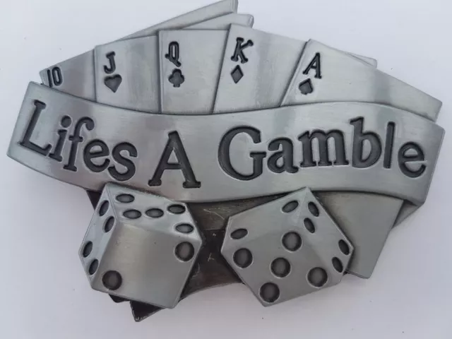 Gürtelschnalle Lifes a Gamble Casino Poker Glück Belt Buckle NEU dt.Händler