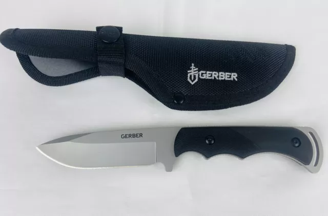 GERBER FREEMAN GUIDE Fixed Blade Knife 3.5” Fine Edge Black Nylon ...