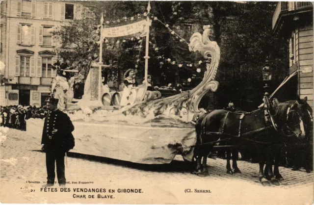 CPA AK Fetes des Vendanges en Gironde char de BLAYE (192727)