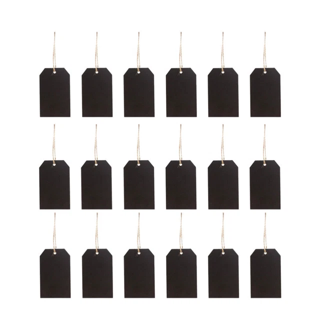 25 PCS Bamboo Mini Chalkboard Signs Gift Hanging Tags Wooden
