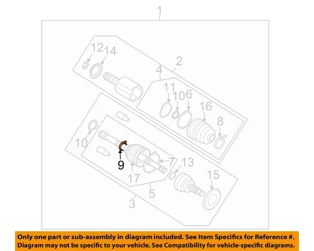 SUBARU OEM DRIVE AxlesFrontCV Constant Velocity Boot Kit Band