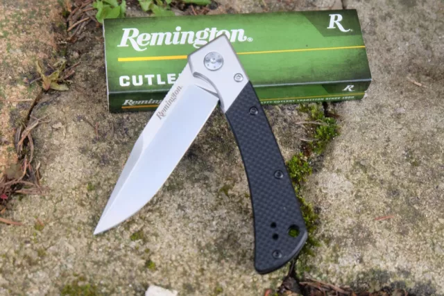 Couteau Remington EDC Black/Satin Lame Acier D2 Manche G10 R15668