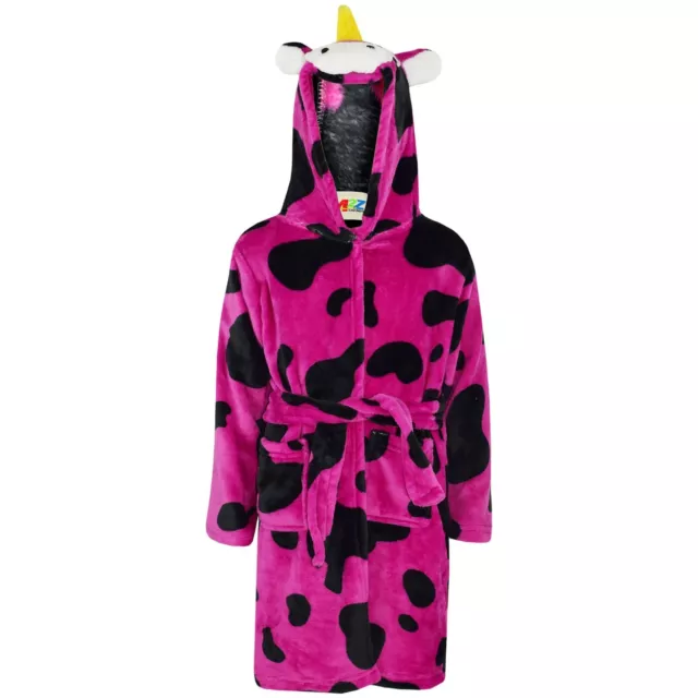 A2Z 4 Kids Super Mou 3D Rose Cow Animal Capuche Peignoir Pansement Robe 2-13 Ans