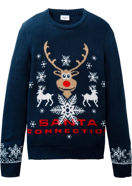 Pullover a maglia con motivo natalizio taglia 128/134 blu scuro bambini pullover nuovo*