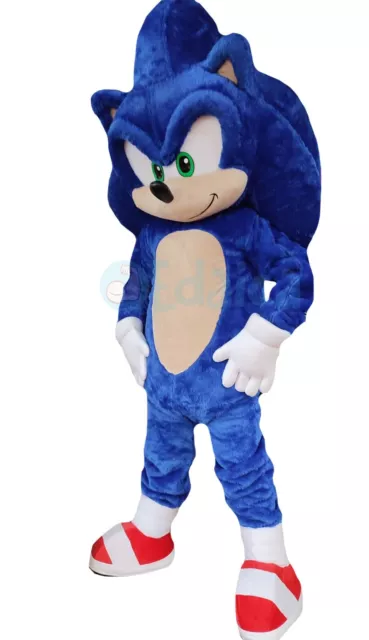 Mascotte Sonic Professional costume blu completo per animazione