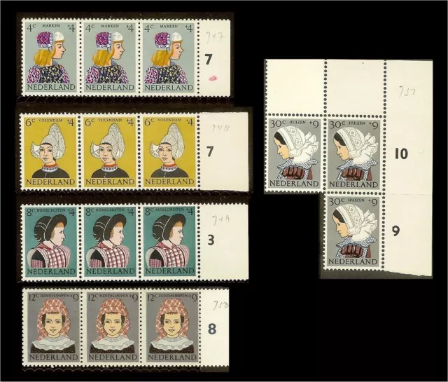 [A59_19] - 1960 - Netherlands Stamps MNH NVPH 747-751 3 series Children stamps