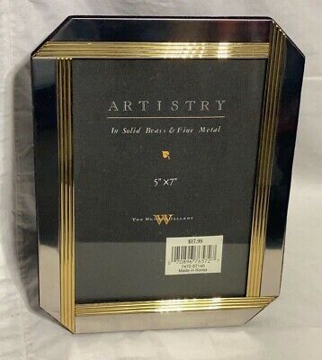 vtg. Weston Gallery Artistry 5 x 7 Solid Brass & Fine Metal Picture Frame. 1pc.