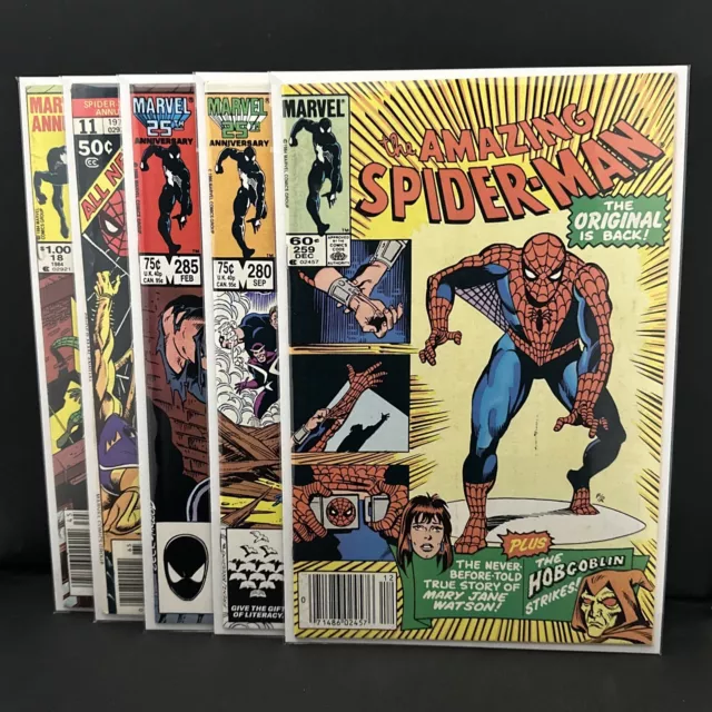 Amazing Spider-Man Comic Lot #’s 259 280 285 Annual 11 & 18 Marvel