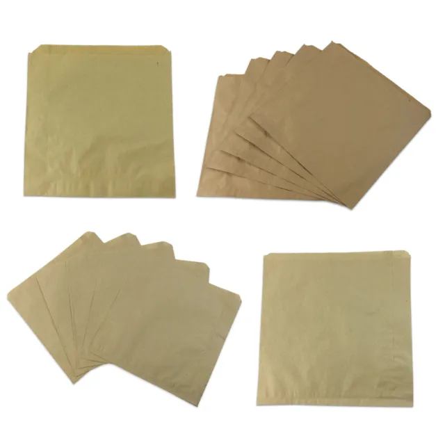 12.5X12.5"(318X318Mm)Brown Paper Bags Kraft Xl Large Sandwich Food Bag