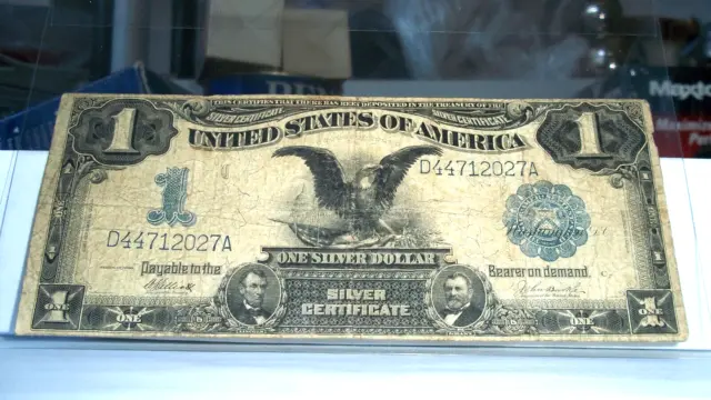 1899 Series One Dollar $1 Silver Certificate Black Eagle Large Note Free Shiping