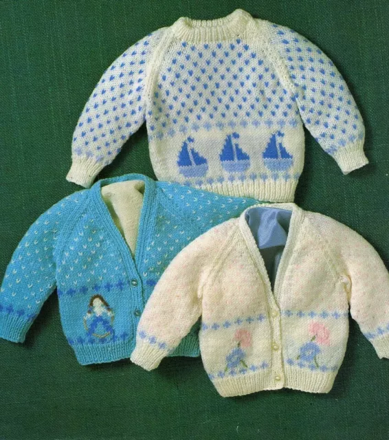 Jumper & Cardigan 8 Ply Baby Toddler copy Knitting Pattern