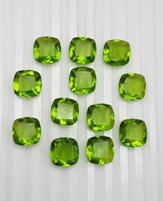 100 Pièces Naturel Péridot 5x5mm Coussin à Facettes Coupe Vert Perles Desseré