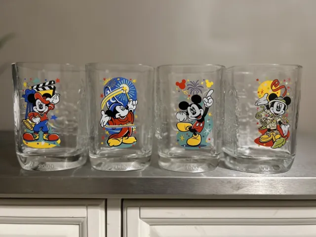 Mickey Mouse Walt Disney World Celebration 2000 McDonald's Glasses Set of 4