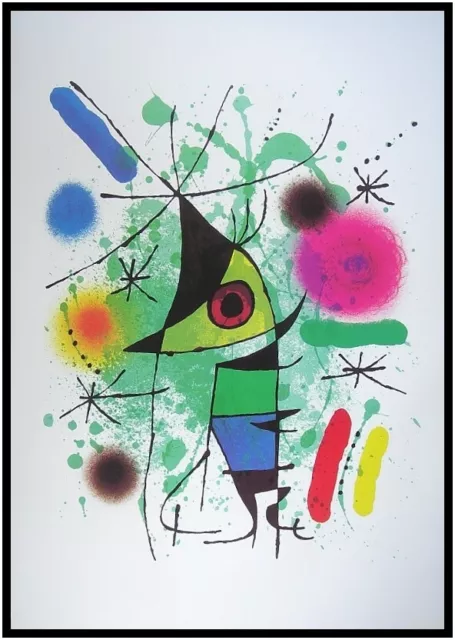 Joan Miro Poster Kunstdruck Bild im Alu Rahmen Singender Fisch 70x100cm Neu