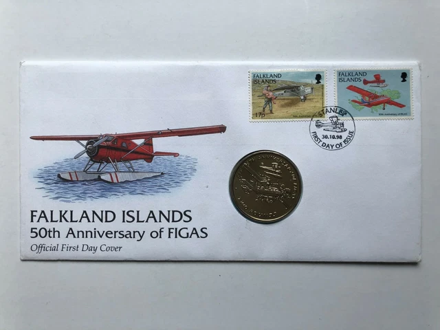 1998 FALKLAND ISLANDS £2 Two Pounds Govern Air Service FIGAS  PNC (ME17/H2)