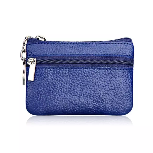 Pouch Genuine Leather Purse Wallet Card/Coin/Key Holder UNISEX - Blue