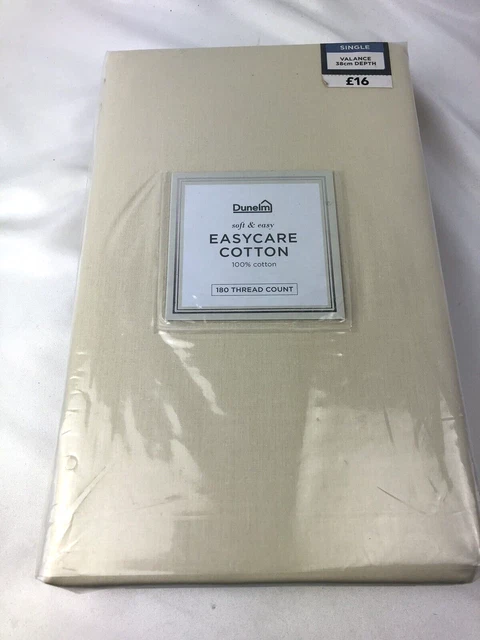 Dunelm Easycare letto singolo cotone Valance 90 x 190 cm morbido e facile nuovo S272