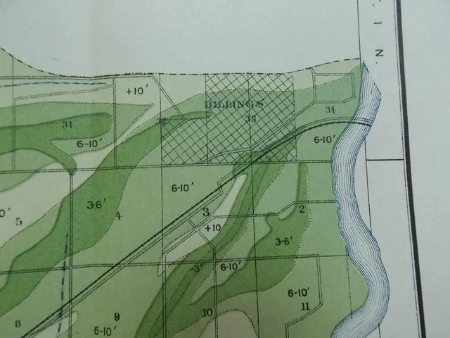 ANTIQUE 1902 UNDERGROUND Water - Antique 1902 Underground Water Map Montana Billings Park.webp