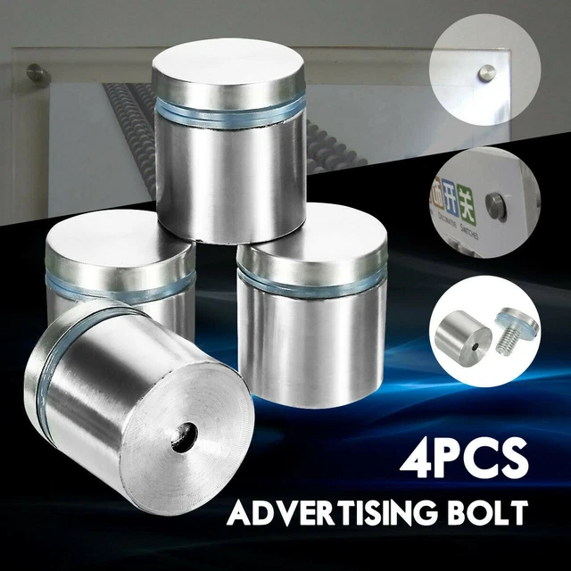 4pcs 25x25mm Stainless Stand Off Bolts Advertise Glass Standoffs Fixing Mount