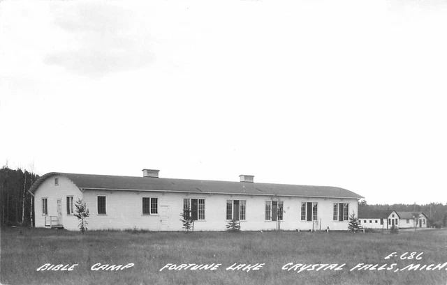 c1950 Bible Camp, Fortune Lake, Crystal Falls, Michigan Real Photo Postcard/RPPC