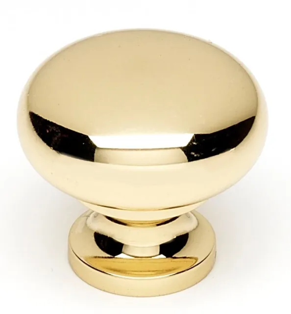 Alno A1134-PB/NL: 1-1/4" Traditional Cabinet Knob - Unlacquered Brass