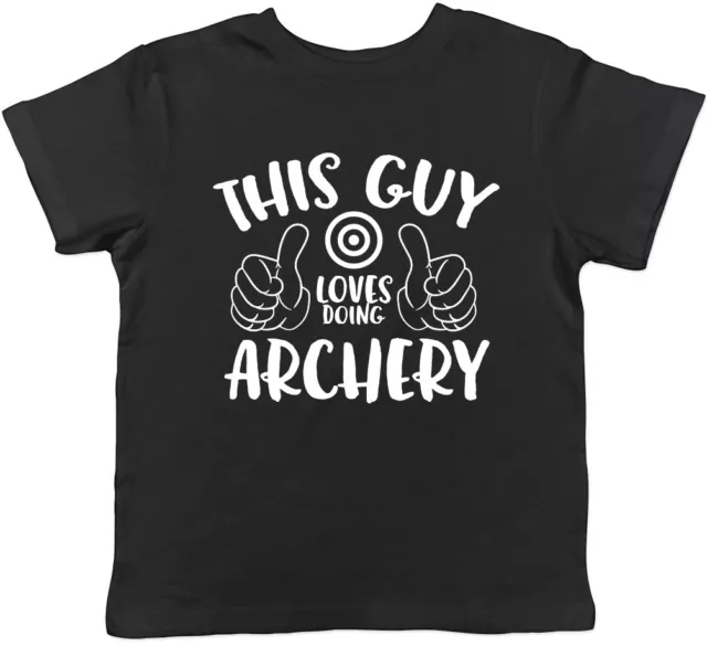 This Guy Loves doing Archery Boys Girls Kids Childrens T-Shirt
