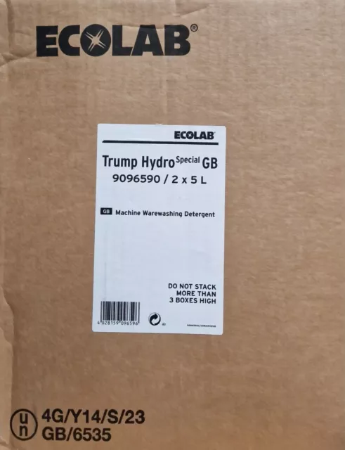 Ecolab Trump Hydro Special Warewash Detergent ~ 2x5 Litre 2