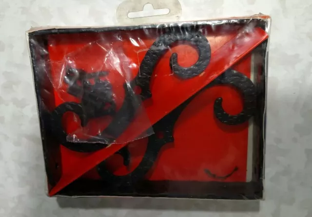 Vintage McKinney Forged Iron Hardware Ornamental 6" x 4.5" Bracket Pair NOS #624