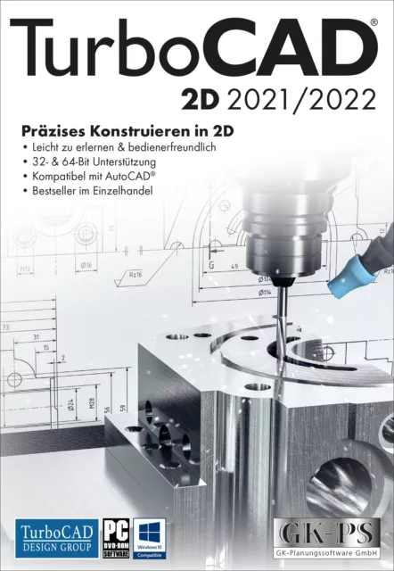 TurboCAD 2D 2021/2022  - 1-PC / Dauerlizenz / KEY (ESD)