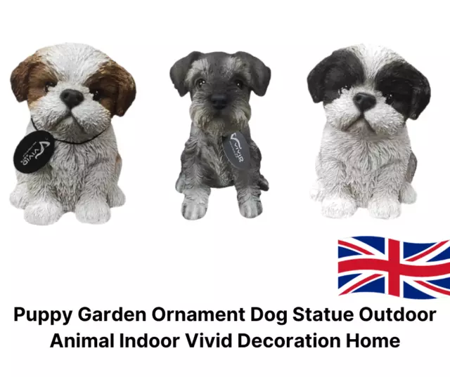 Puppy Garden Ornament Dog Statue Outdoor Animal Indoor Vivid Decoration Home