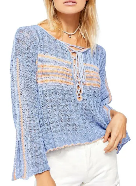 Free People NWT Size XL Marina Bay Sweater NEW Sunset Blue