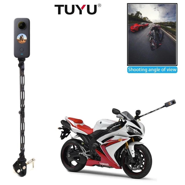 Tuyu Motorcycle Bicycle Alloy Selfie Monopod for Insta360 One R X2 GoPro Hero