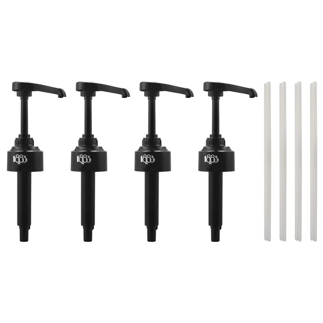Confezione da 4 décolleté sciroppo nere 8 ml pompa dispenser ottima per sciroppi caffè Monin8247