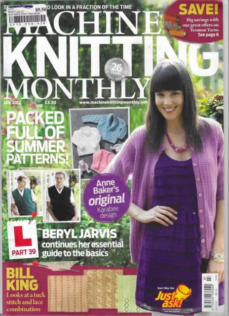 Machine Knitting Monthly Magazine July 2012 Machine knit patterns & techniques