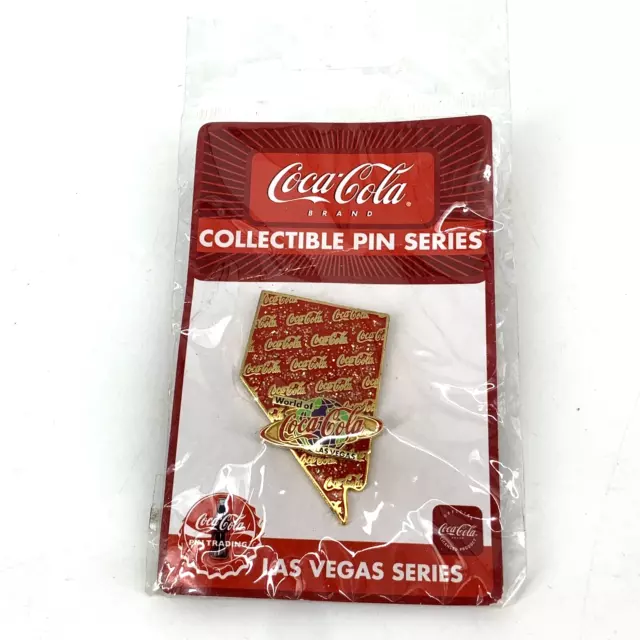 Coca-Cola Pin Trading Las Vegas Series Collectible Pin Nevada State Glitter NEW
