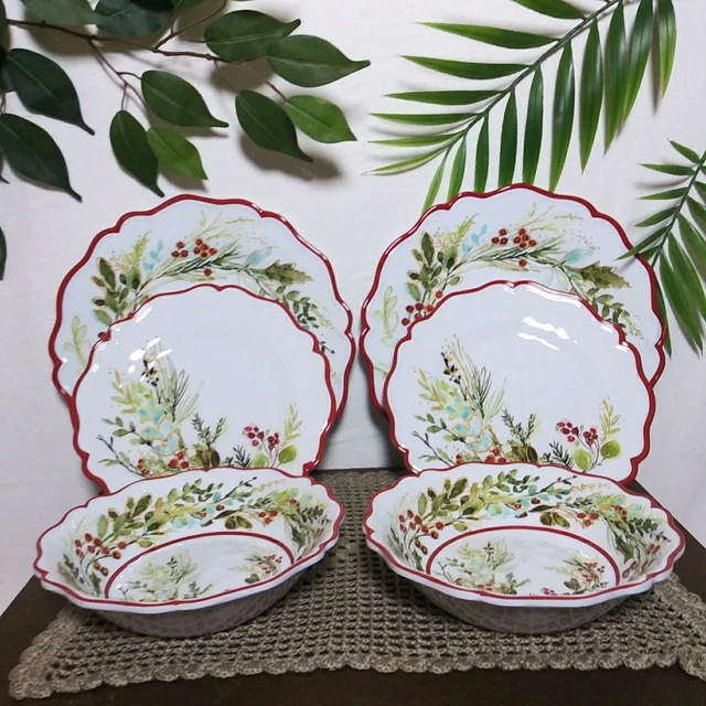 Assiettes Service de Table: Enseble de 6 grandes assiettes en grès