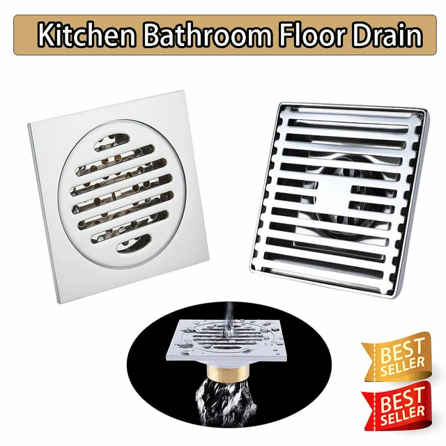 100MM BATHROOM SHOWER Square Floor Grate Drain Waste Toilet Laundry