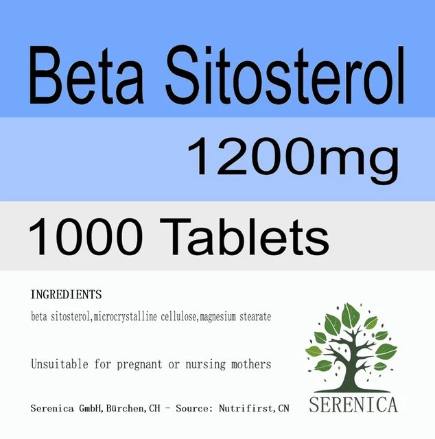 Plant Sterols 1200mg Complex Beta Sitosterol Vitamin x 1000 Tablets