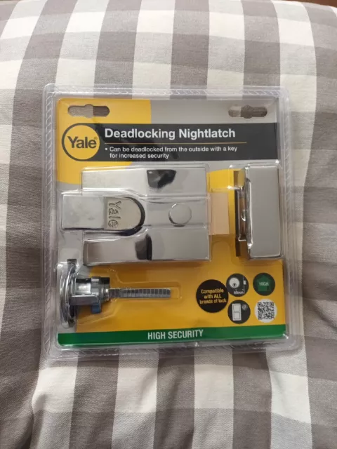 Yale Door Lock P-89-CH-CH-60 Deadlocking Night latch 60mm Chrome Finish