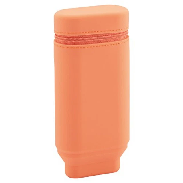 LIHIT LAB A7694-4 SMART FIT ACTACT Stand Pen Case Oval Type Orange F/S w/Track#