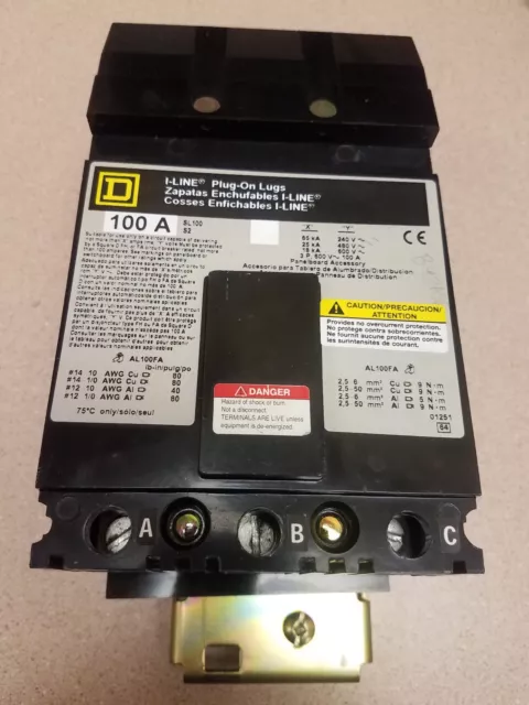 Square D SL100 3p 100amp circuit breaker panel Sub feed