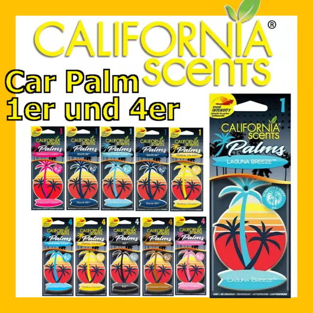 CALIFORNIA SCENTS | Car Palm Palme | Lufterfrischer | VIELE DÜFTE | 4er und 1er