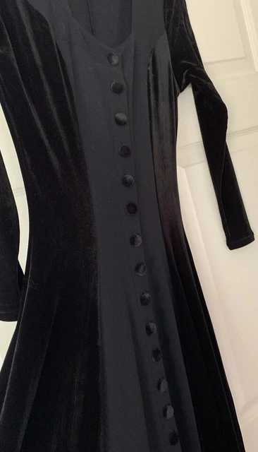 Cache Vintage Evening Gown romantic Dress Black xs velvet Cache Vintage Evening Gown romantic Dress Black xs velvet
