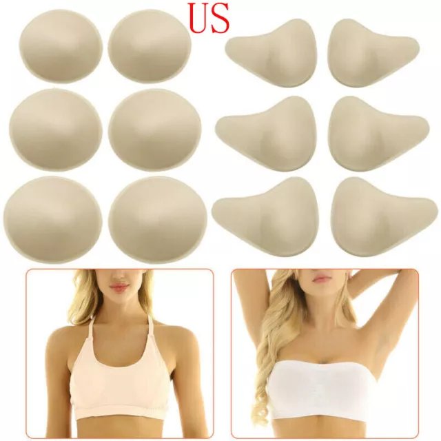 2pcs Women's Bra Pads, Breathable, Triangle, Thin And Thick Inserts